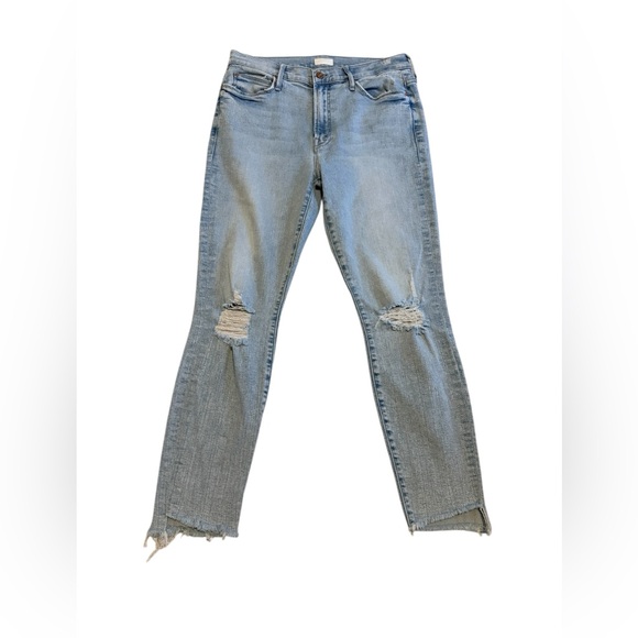 MOTHER The Stunner Zip Ankle Step Fray Jeans in Rolling in the Bushes Size 29 - Picture 2 of 10